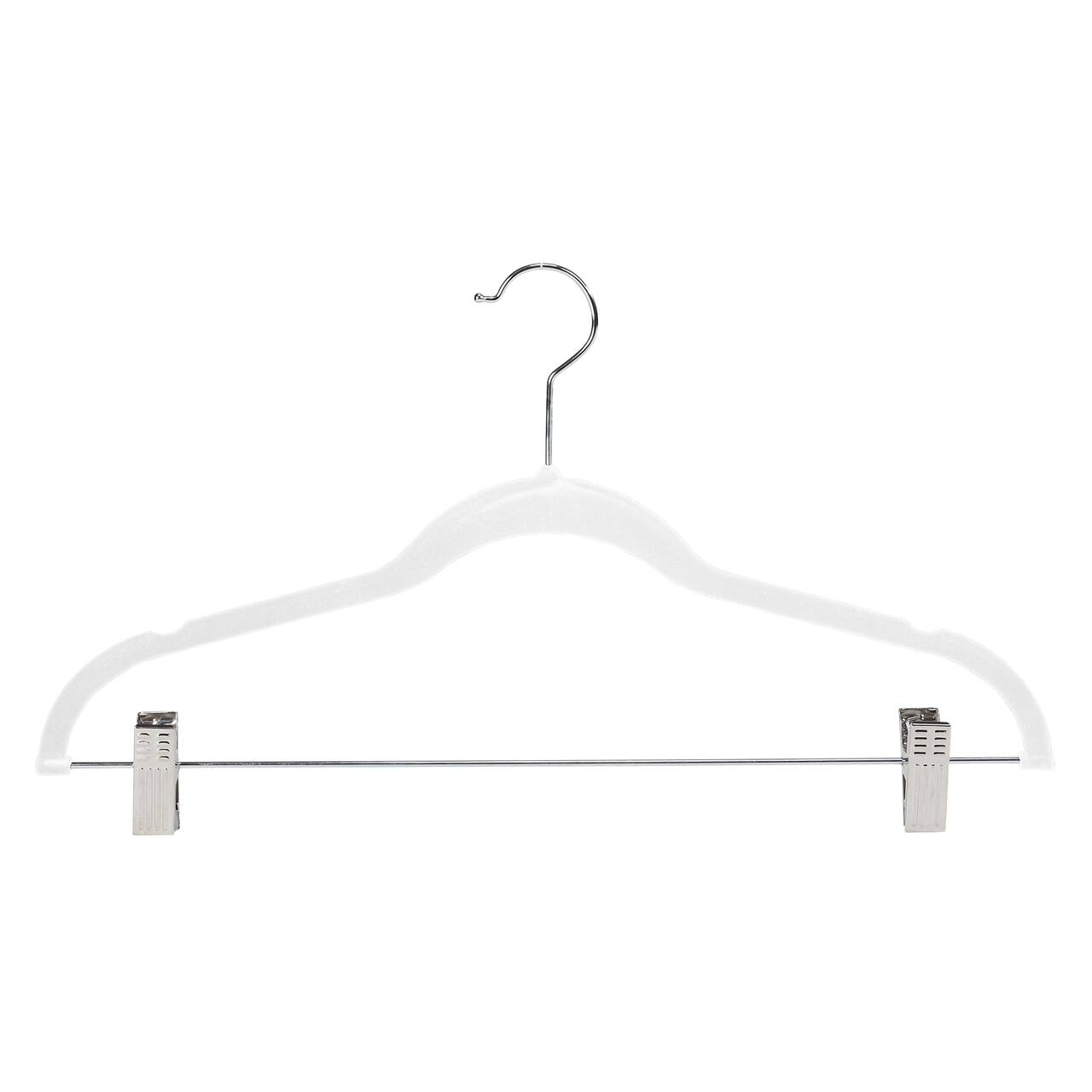 Simplify Slim Velvet Hangers with Clips, 6ct.